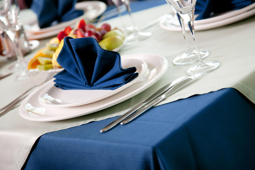 empty round kitchen table napkins setting